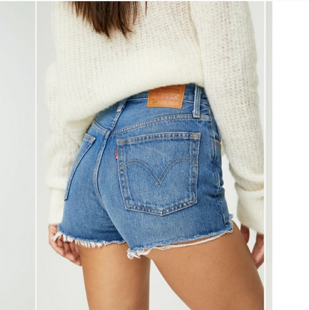 Levi's 501 High Rise Denim Shorts - Picture 5 of 9
